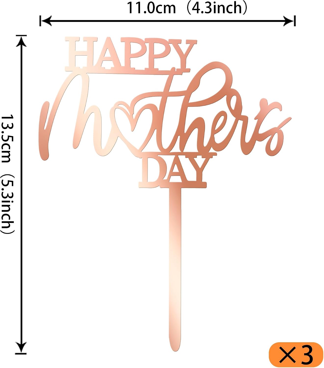 Detalle 2 de Xsstarmi 3 Pack Happy Mother's Day Cake Topper – Acrylic Sweet Heart Loved You Mom Picks