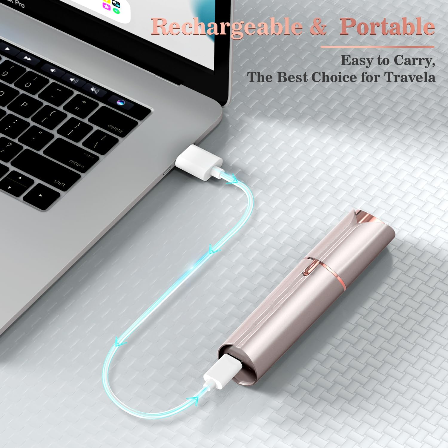 Detalle de Vexloria Facial Hair Remover for Women with Replacement Head – USB Rechargeable Shaver for Face
