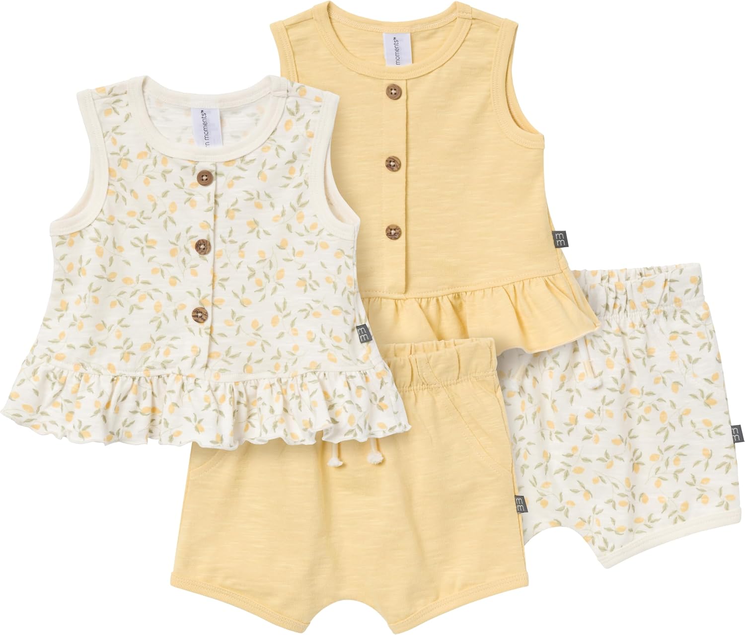 Detalle de Modern Moments by Gerber Baby Girls' Top and Shorts Set, 3–6 Months