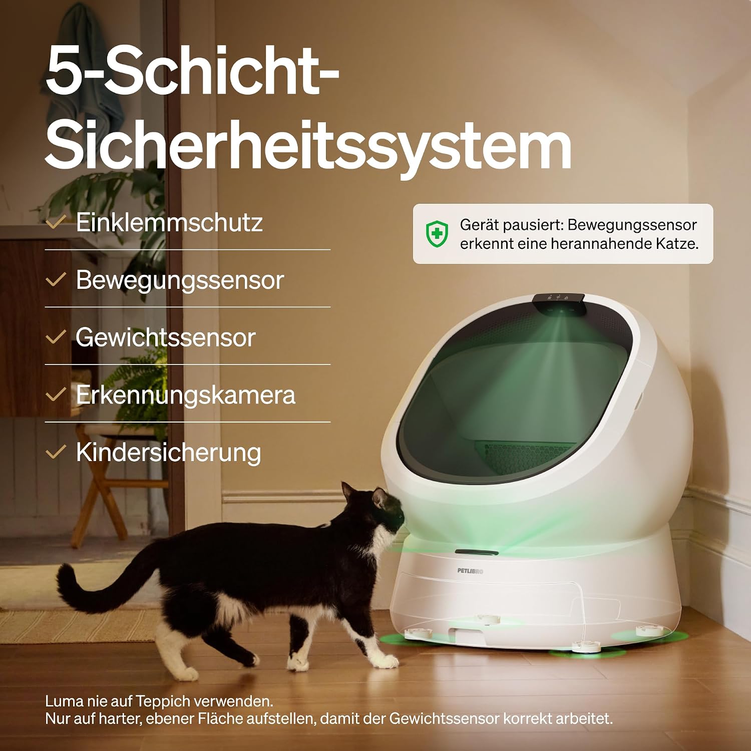 Detalle 2 de PETLIBRO Luma: Selbstreinigende Katzentoilette mit KI-Kamera – Geruchssteuerung, Mehrkatzen-Erkennung und App-Steuerung