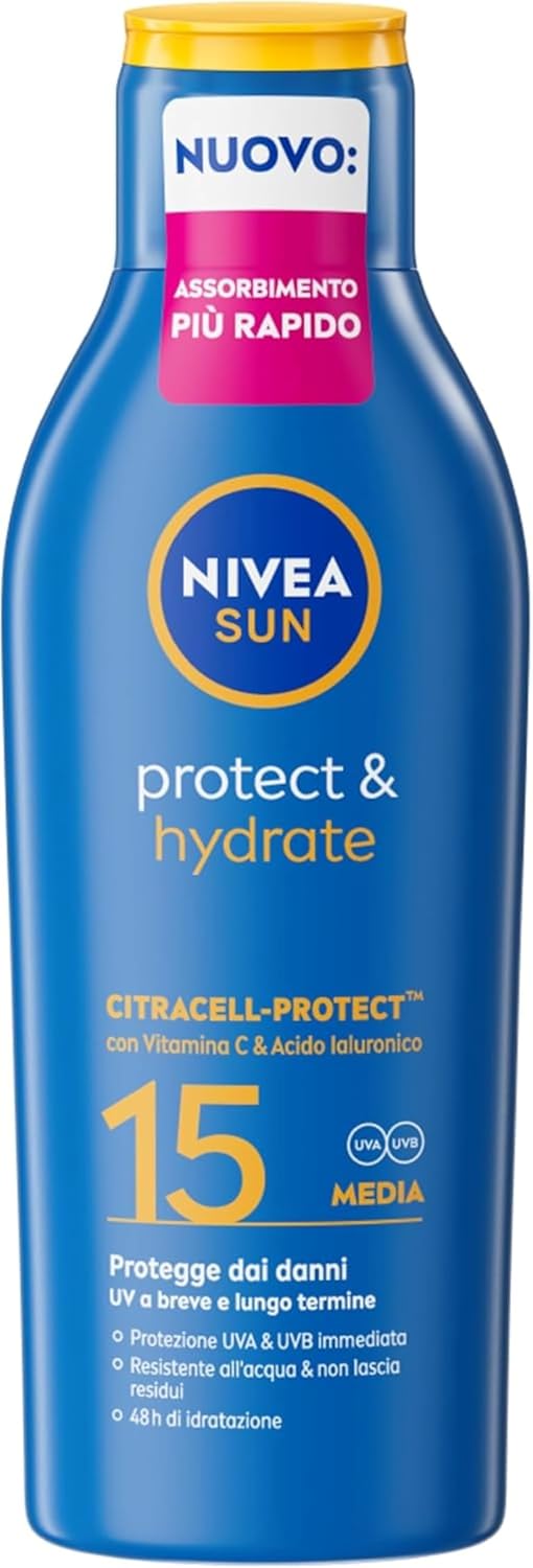 Detalle de NIVEA SUN Protect & Hydrate SPF 15 Crema solare idratante 200 ml, resistente all’acqua
