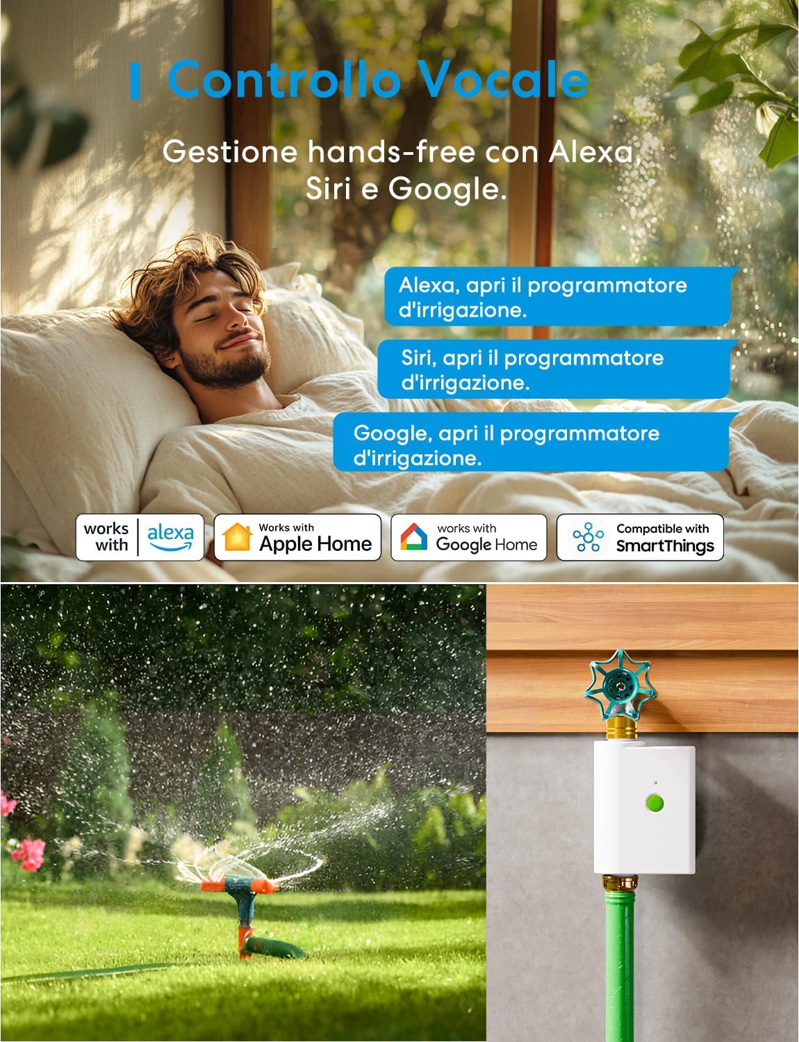 Thumbnail 6 de Meross Centralina Irrigazione WiFi MST100: controllo, risparmio e integrazione HomeKit/Alexa/Google