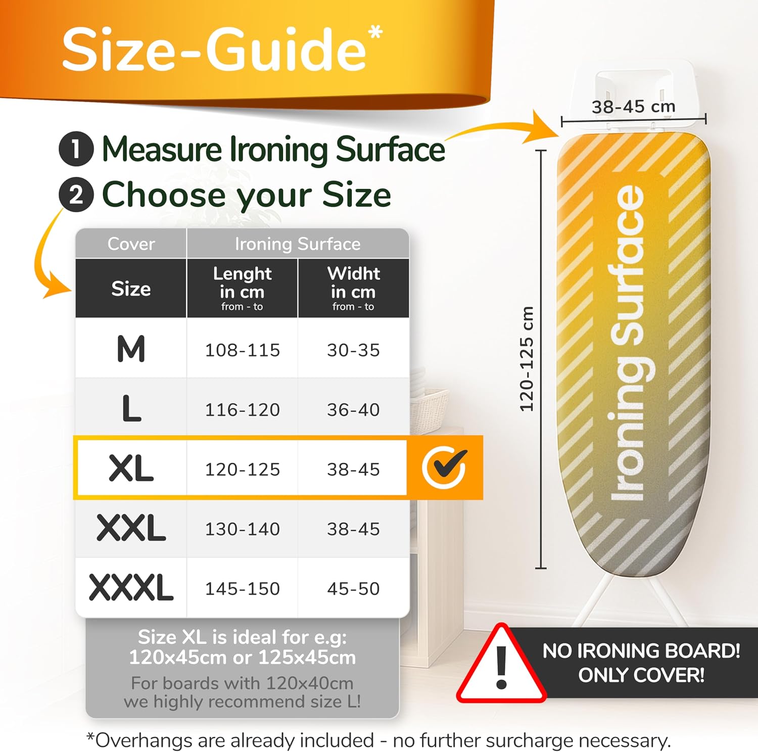 Detalle de Super Soft 5 Layer Turbo Ironing Board Cover 125 x 45 cm (XL)