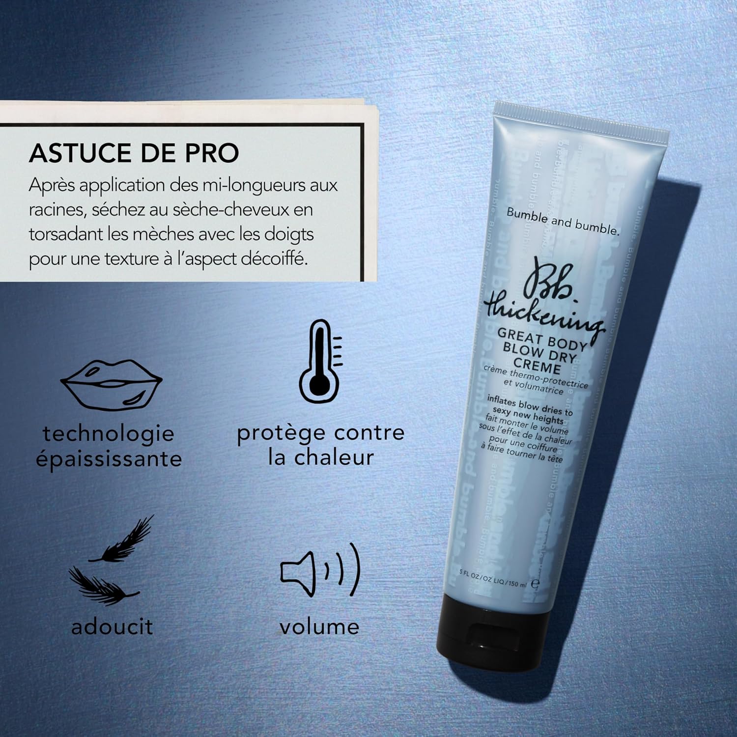 Thumbnail 6 de Bumble and bumble Thickening Crème coiffante thermo-protectrice — Volume et protection pour cheveux fins à moyens, 150 ml