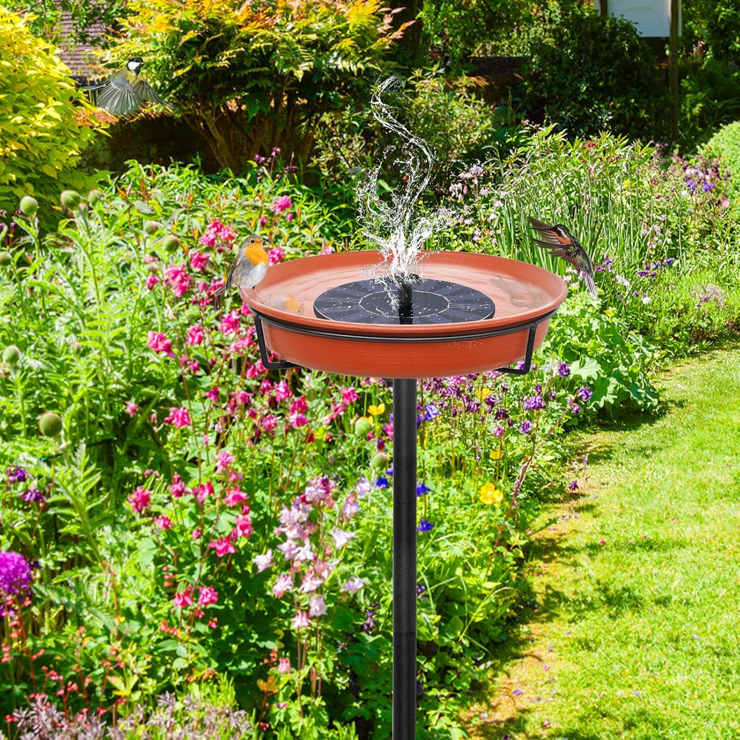 Thumbnail 3 de Stand-Vogeltränke für den Garten mit Wasserstelle und Frostschutz – Vogelbad, 26,5 cm Schüssel (C)Giyiprpi