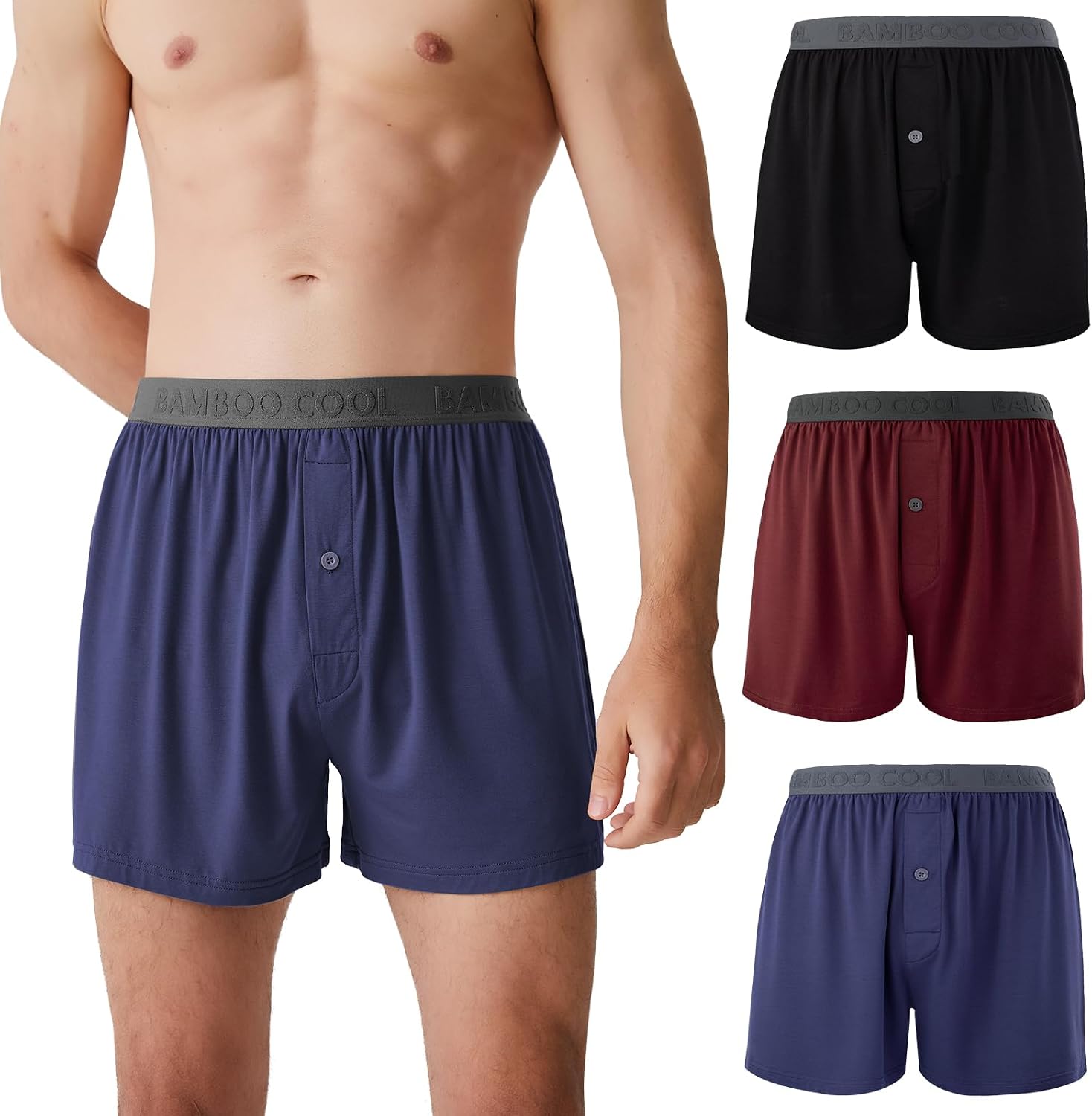 Detalle de Bamboo Cool Mens Boxer Shorts 5-Pack