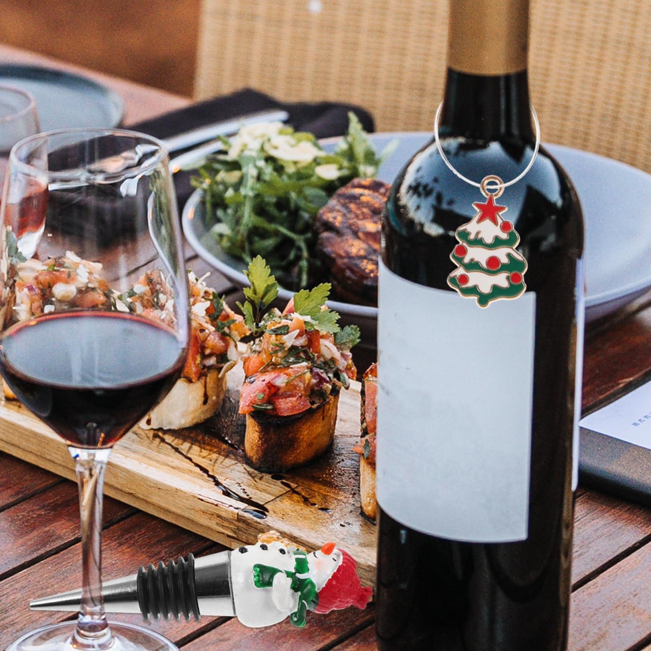Detalle de Healifty Christmas wine bottle stopper set