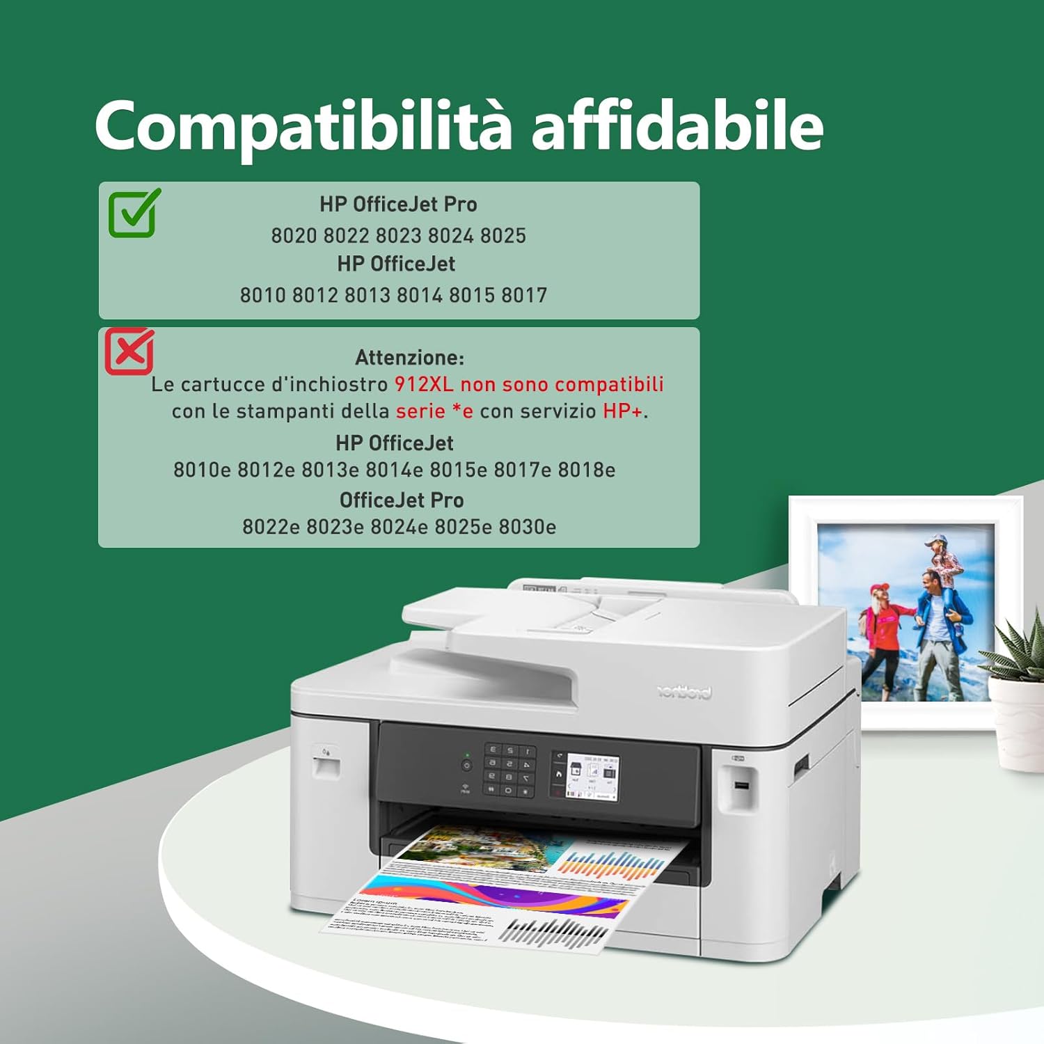 Detalle 2 de KINGJET 912XL Cartucce d'inchiostro compatibili (4 pezzi) per HP OfficeJet Pro 8020/8022/8024 e modelli 8010/8012/8014 – Nero+Ciano+Magenta+Giallo