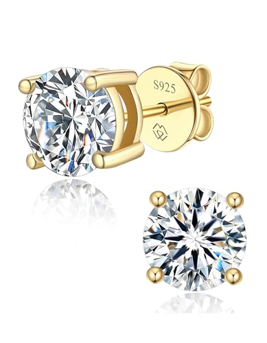 Detalle de MomentWish Pendientes Moissanita Mujer 1,5 Quilates Oro 4 Prong
