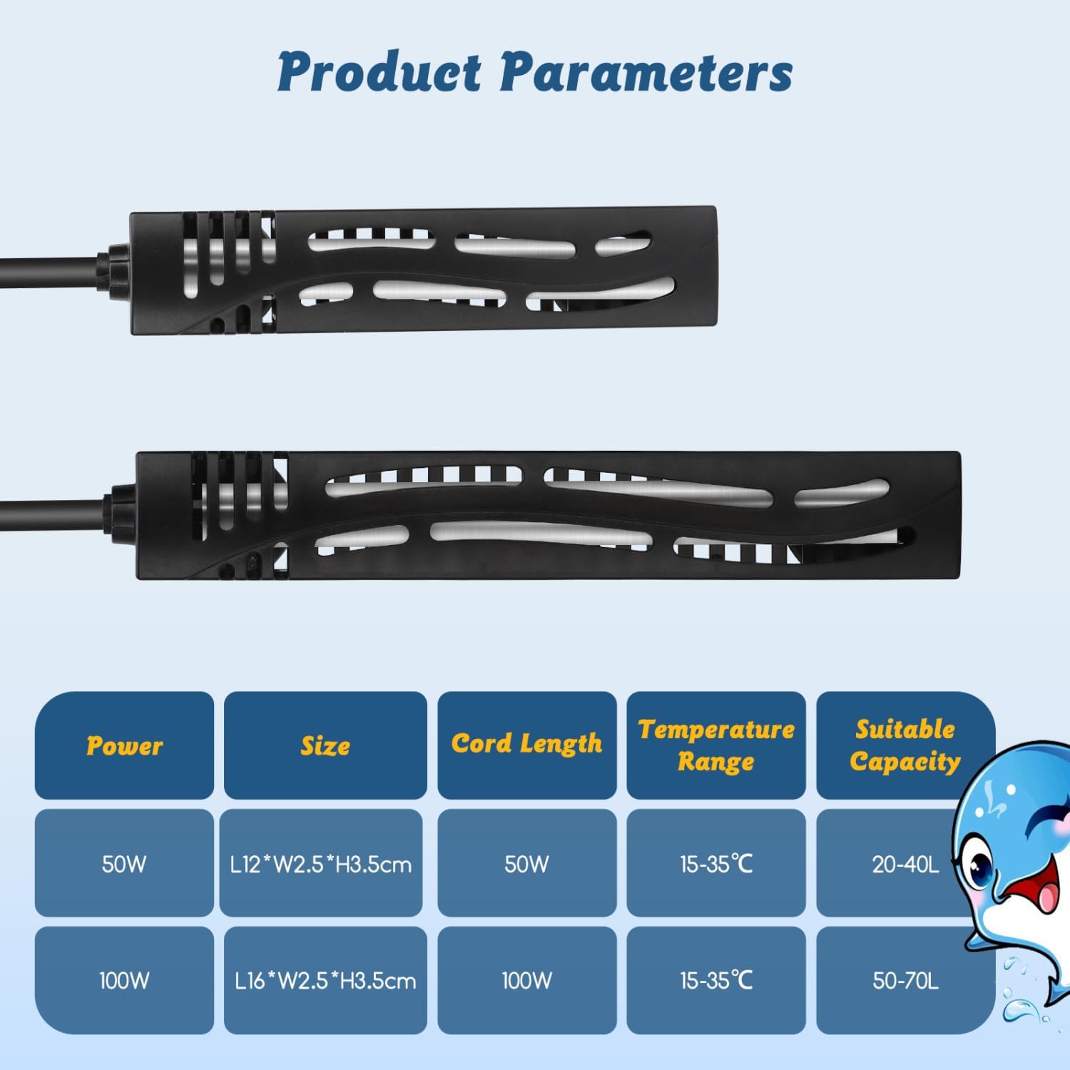 Thumbnail 6 de Nobleza riscaldatore sommergibile per acquario 10-50 L da 50 W con regolatore esterno (15–35°C)