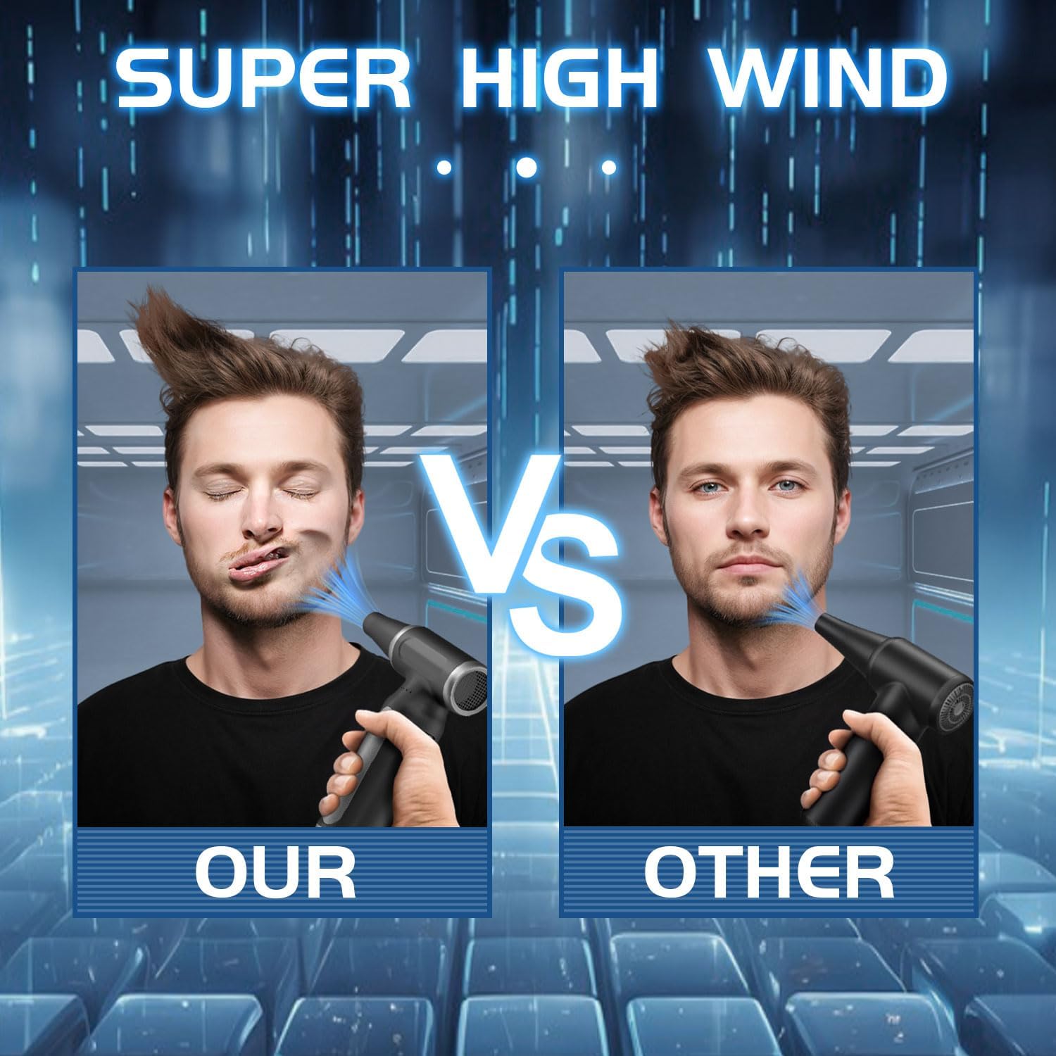 Thumbnail 2 de Cordless Compressed Air Duster with 200,000RPM Turbo Fan – USB Rechargeable 3-Gear Adjustable Air Blower (PC, Keyboard, Car)