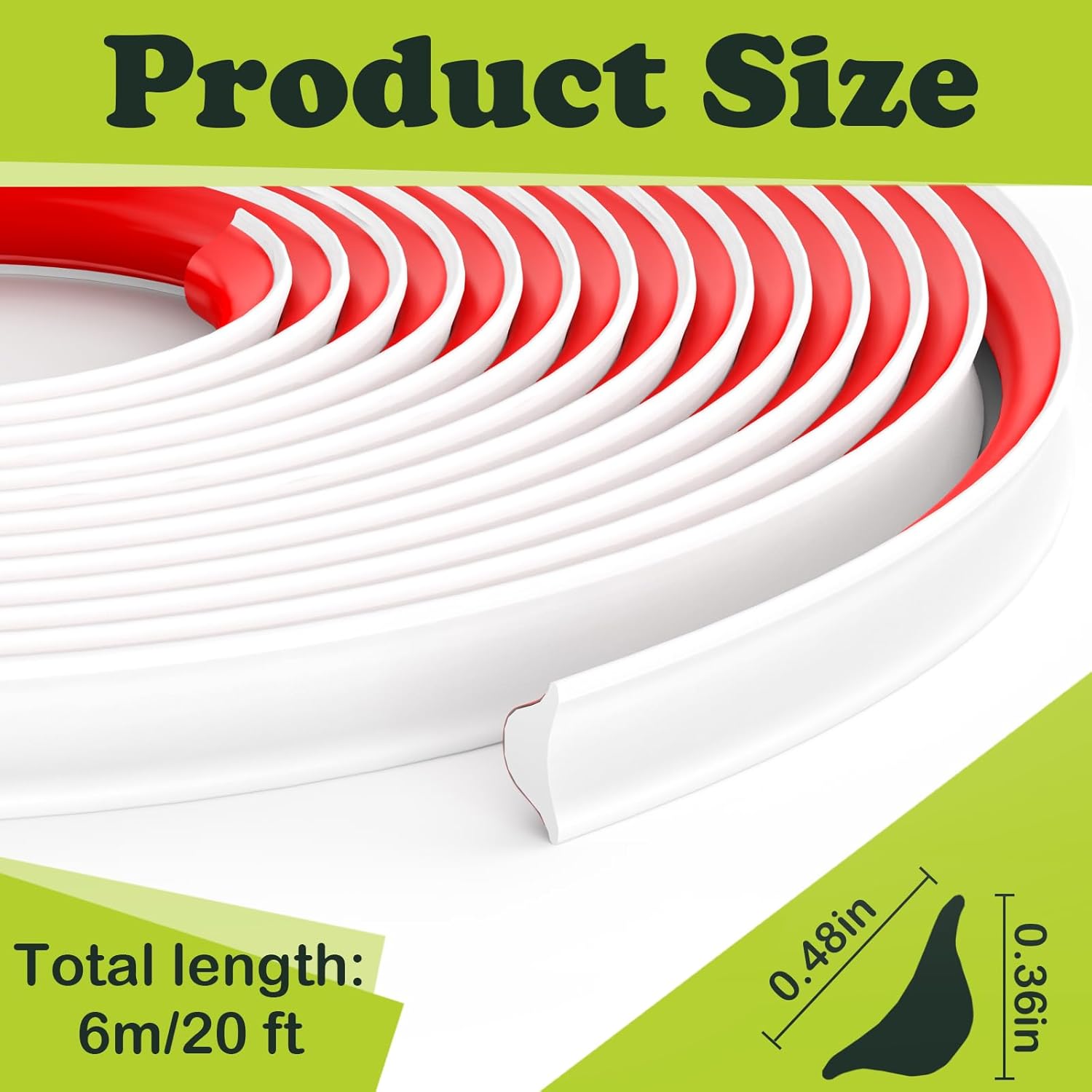 Thumbnail 1 de TPE Quadrant Trim 6M Self-Adhesive White