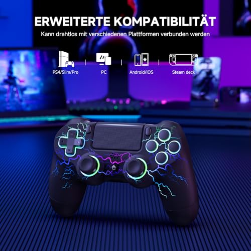 Thumbnail 1 de ECHTPower Manette P-S-4 avec Joystick Hall - sans fil, RGB, vibration et Turbo