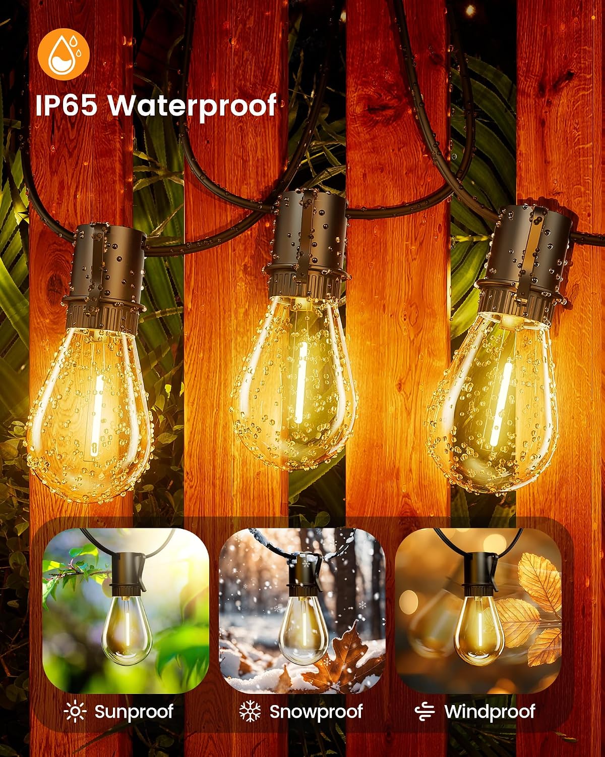 Detalle 2 de Outdoor String Lights 120 ft