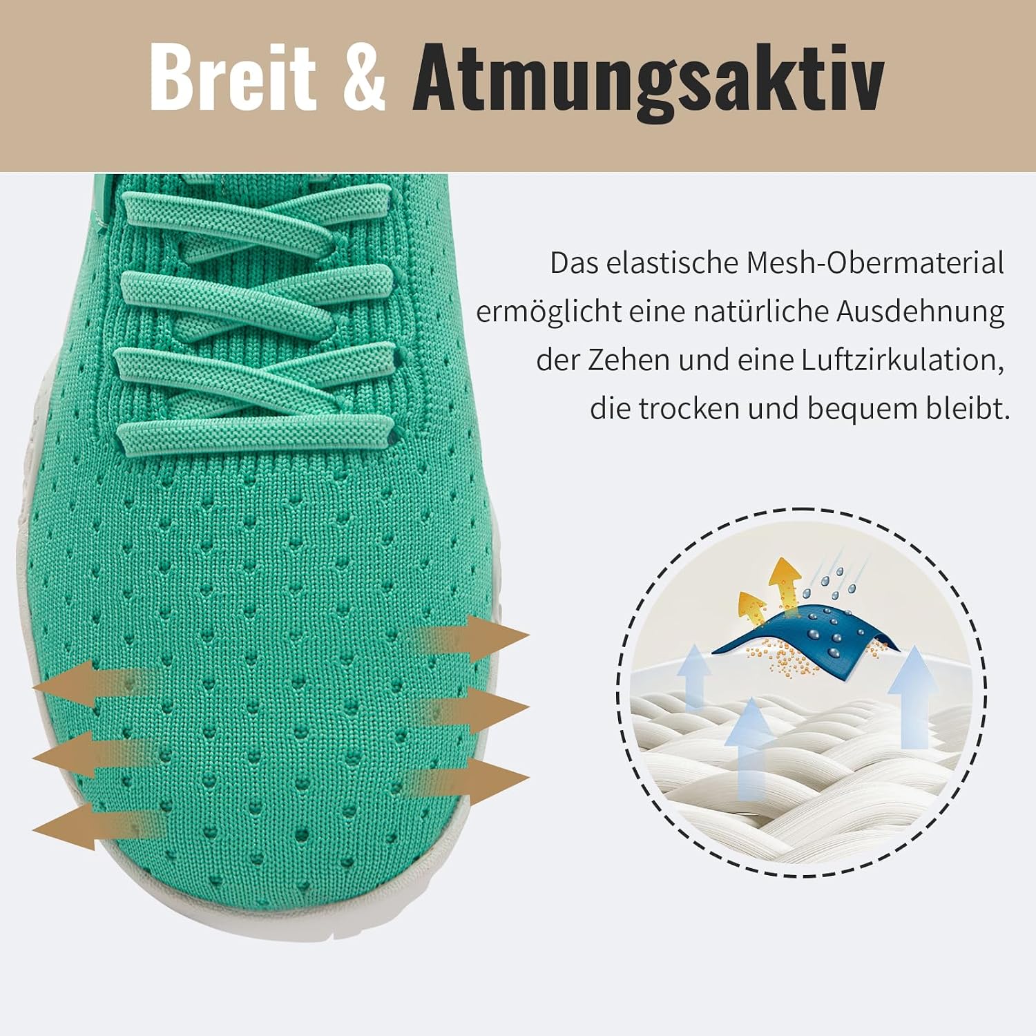Detalle 2 de UNQWQZ Barfußschuhe Damen Sneaker