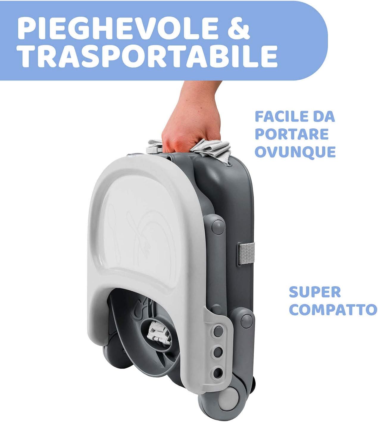 Detalle de Chicco Pocket Snack Rialzo Sedia per Bambini 6 Mesi-3 Anni | Seggiolino Pappa da Tavolo Compatto