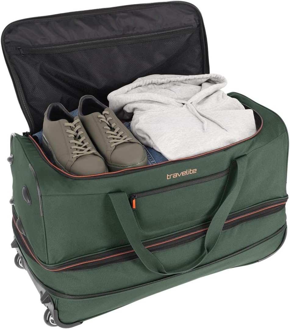Detalle de Travelite Trolley Basics Grand – Sac de Voyage à roulettes extensible, 98–119 L, 70 cm