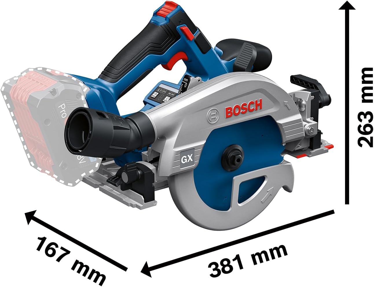Thumbnail 4 de Bosch Professional GKS 18V-57-2 GX – scie circulaire sans fil 18V System, L-BOXX (sans batterie/chargeur)