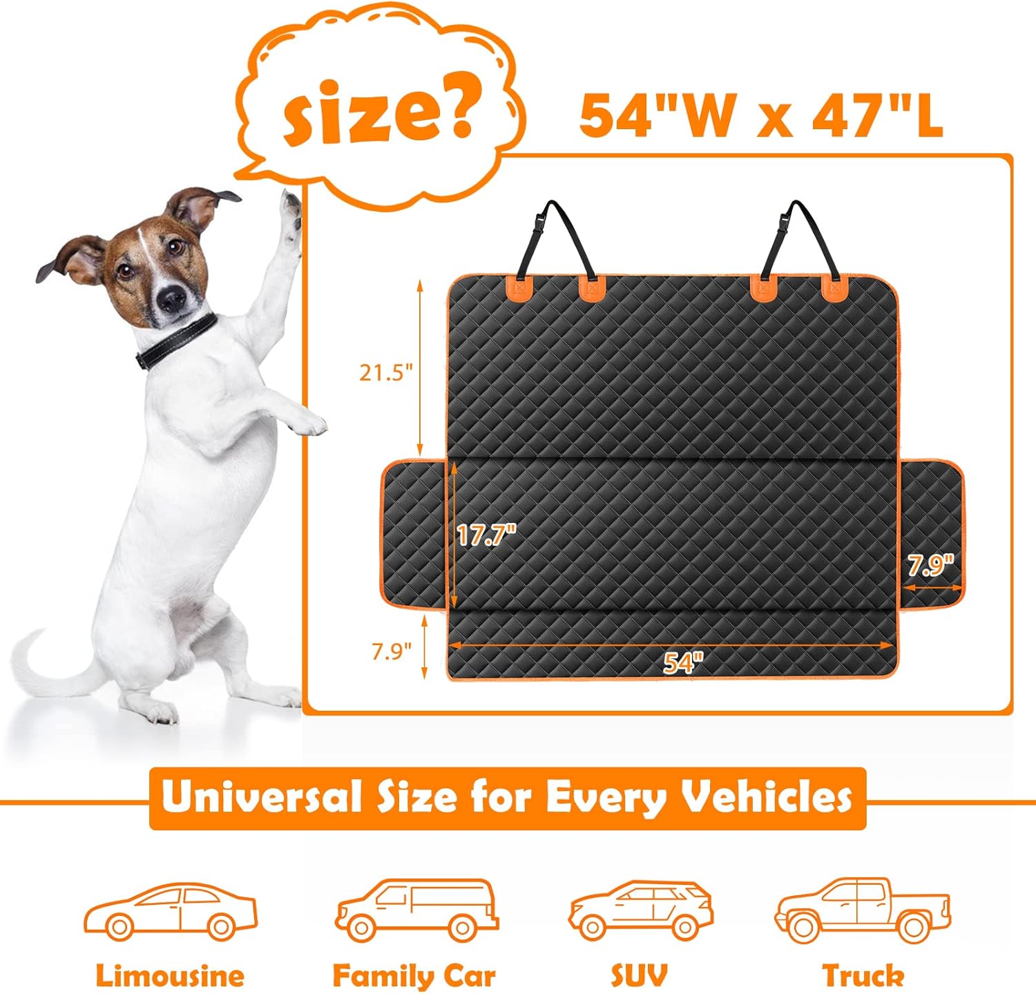 Thumbnail 3 de JOEJOY Dog Car Seat Cover 119x137 cm