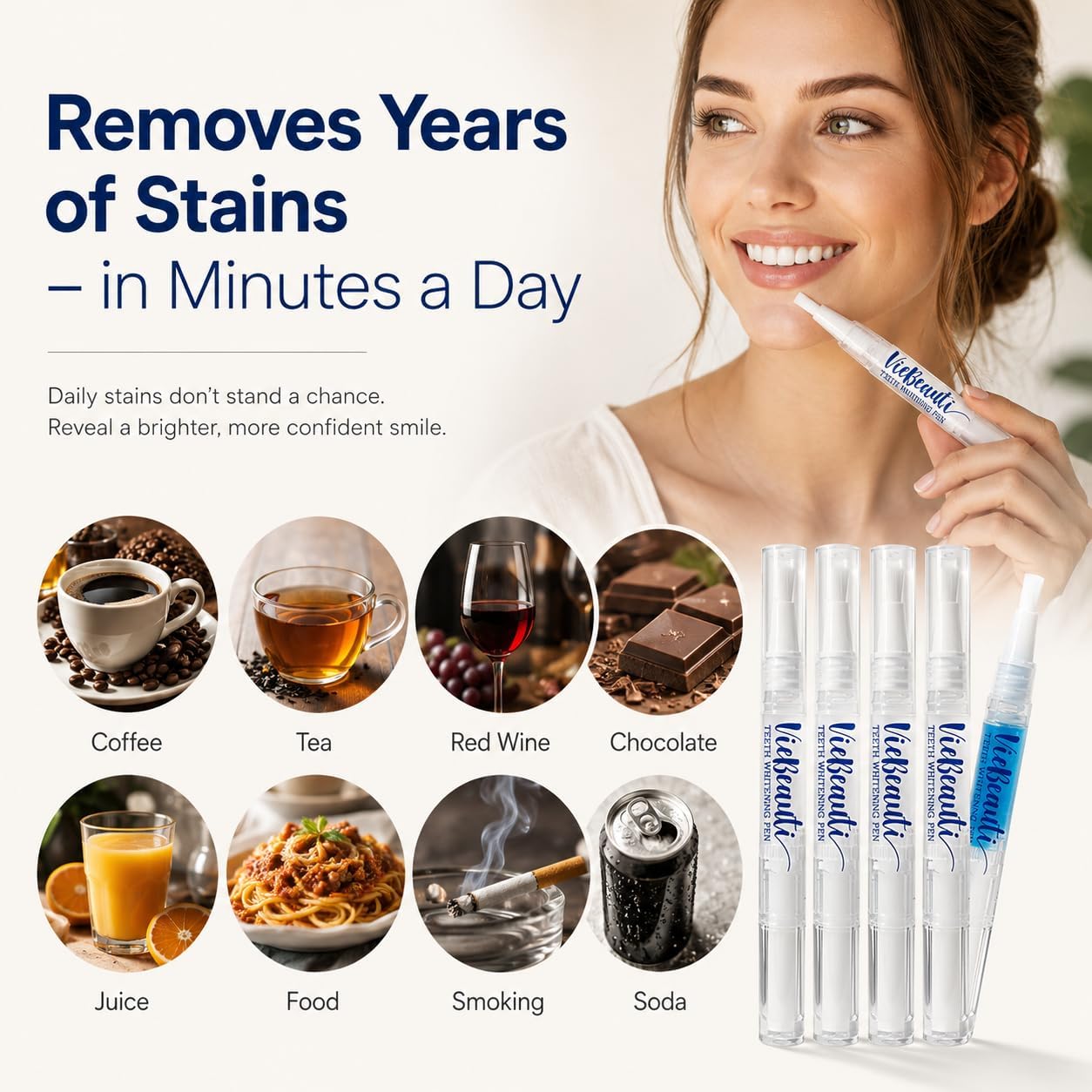 Detalle de VieBeauti Teeth Whitening Pen Kit, 5-Pack