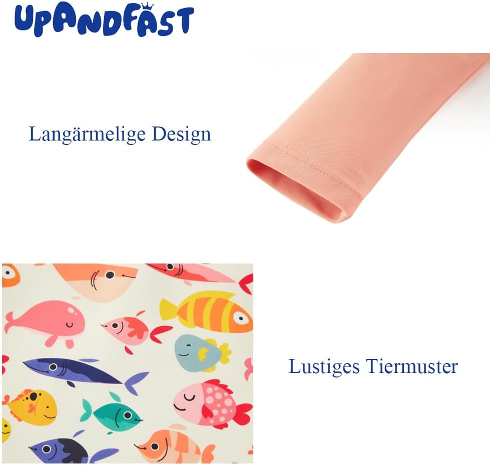 Thumbnail 4 de upandfast Baby Badeanzug mit Sonnenhut (UPF 50+) – langärmelig mit Reißverschluss-Garage