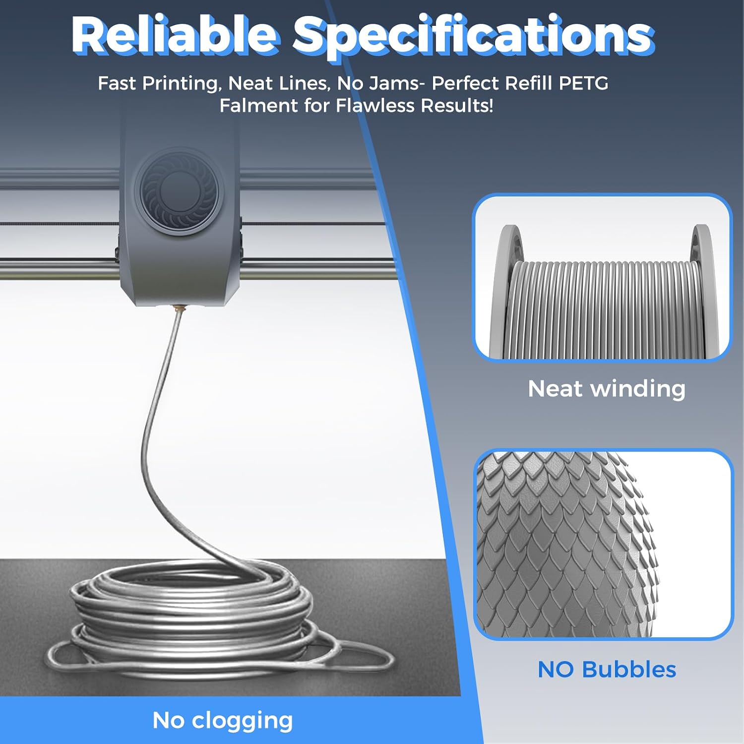 Thumbnail 4 de Creality PETG Filament Refill 1kg 1.75mm for Bambu Lab Spool – Clear PETG