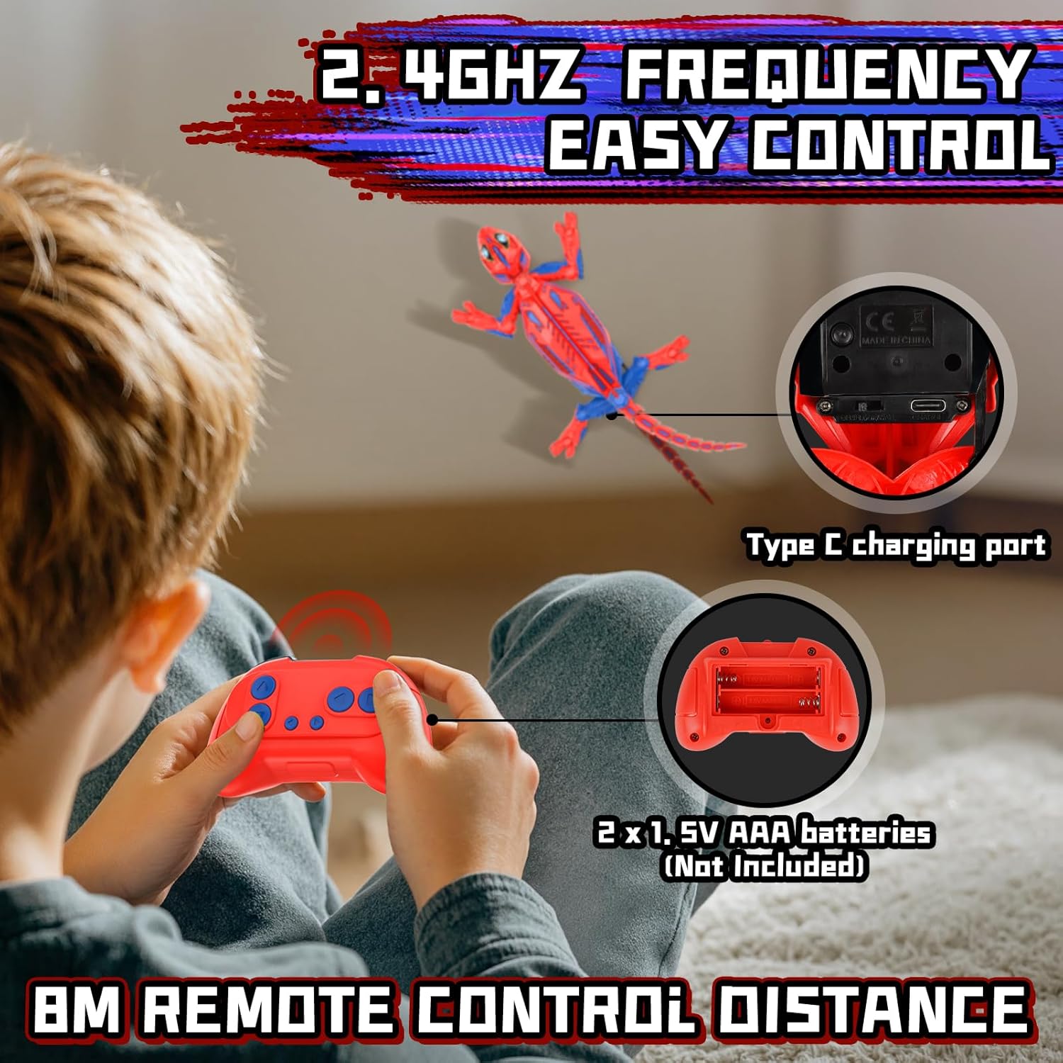 Detalle de Buoeuik Wall Crawler Gecko remote control climbing lizard toy