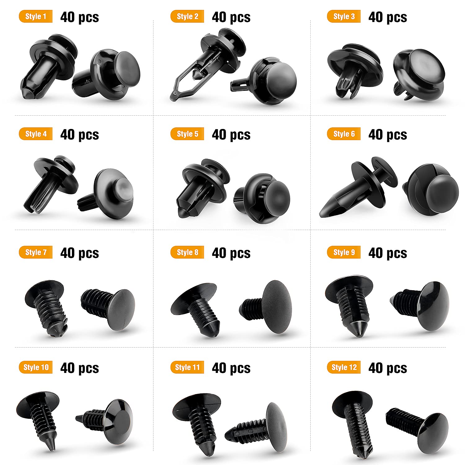 Thumbnail 2 de GOOACC 480PCS Bumper Retainer Clips with Fastener Remover Kit for Door Trim, Shields, and More