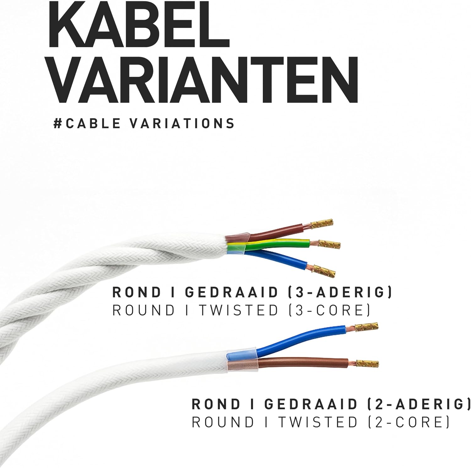Detalle 2 de smartect textielkabel voor lampen, 3G0,75 mm², donkergrijs, 50 meter