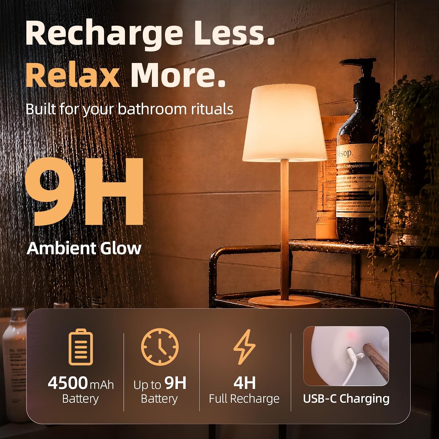 Thumbnail 3 de EZVALO Outdoor Cordless Table Lamp 4500mAh
