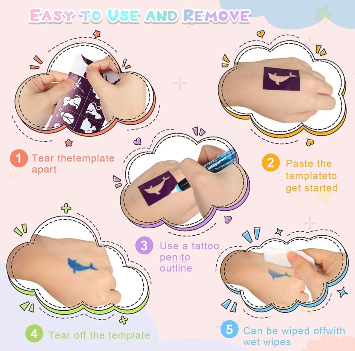 Thumbnail 3 de Mkitnvy 6 Rotuladores Tatuajes Niños