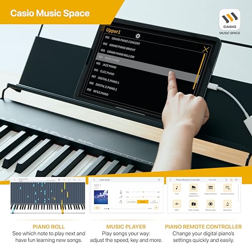 Detalle de Casio CDP-S110BK: Pianoforte digitale a 88 tasti pesati in nero, compatto e versatile