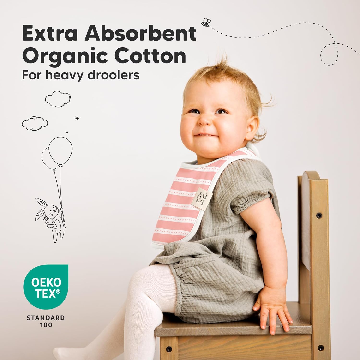 Thumbnail 4 de Sweet Charm 8-Pack Organic Baby Bibs for 0-24 Months
