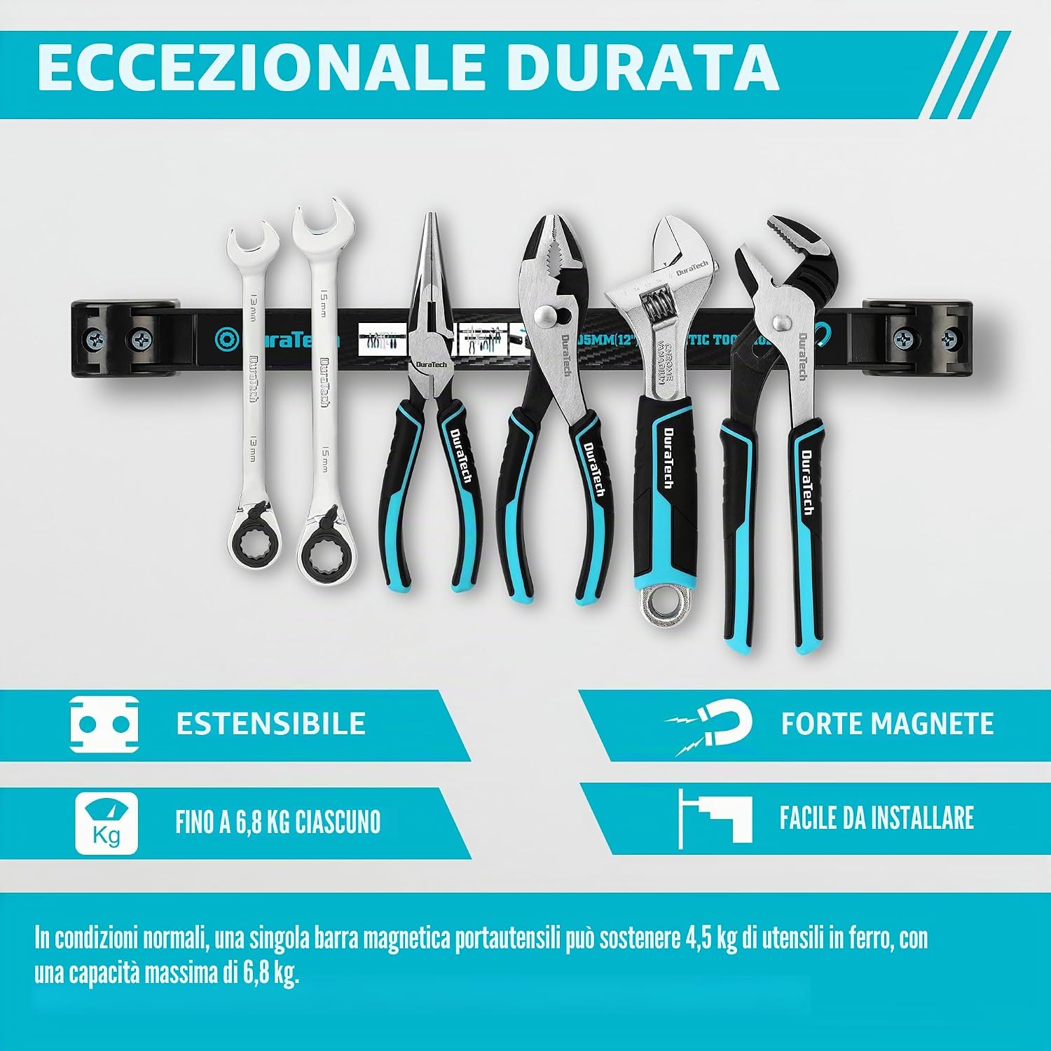 Detalle 2 de DURATECH barra magnetica porta utensili 4x
