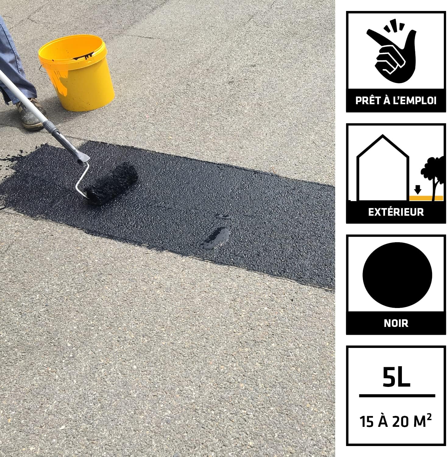 Thumbnail 1 de SIKA Sikagard 216 Rénovateur Sol Bitume Noir (5 L) – Rénovation couleur et protection rapide pour enrobés et béton