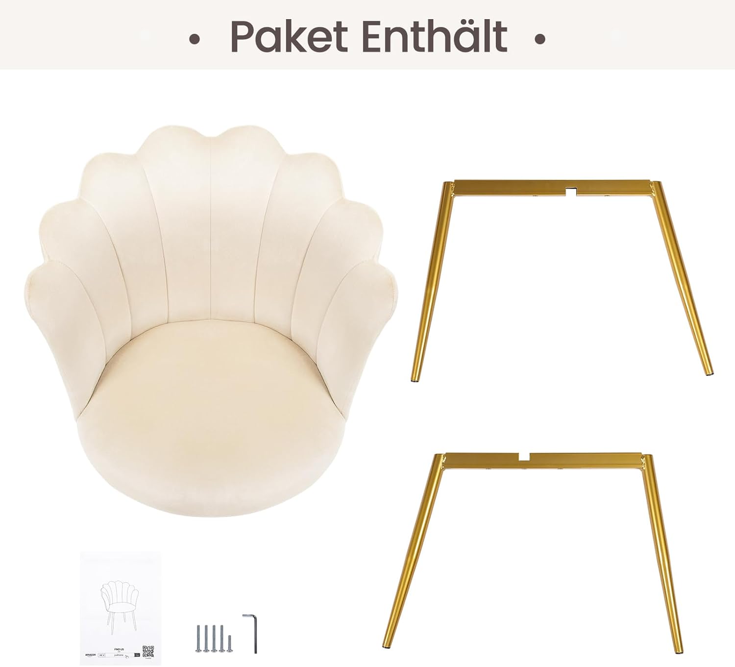 Detalle 2 de Luxstein Sedia da toeletta: poltrona in velluto rosa con gambe dorate, imbottita e comoda