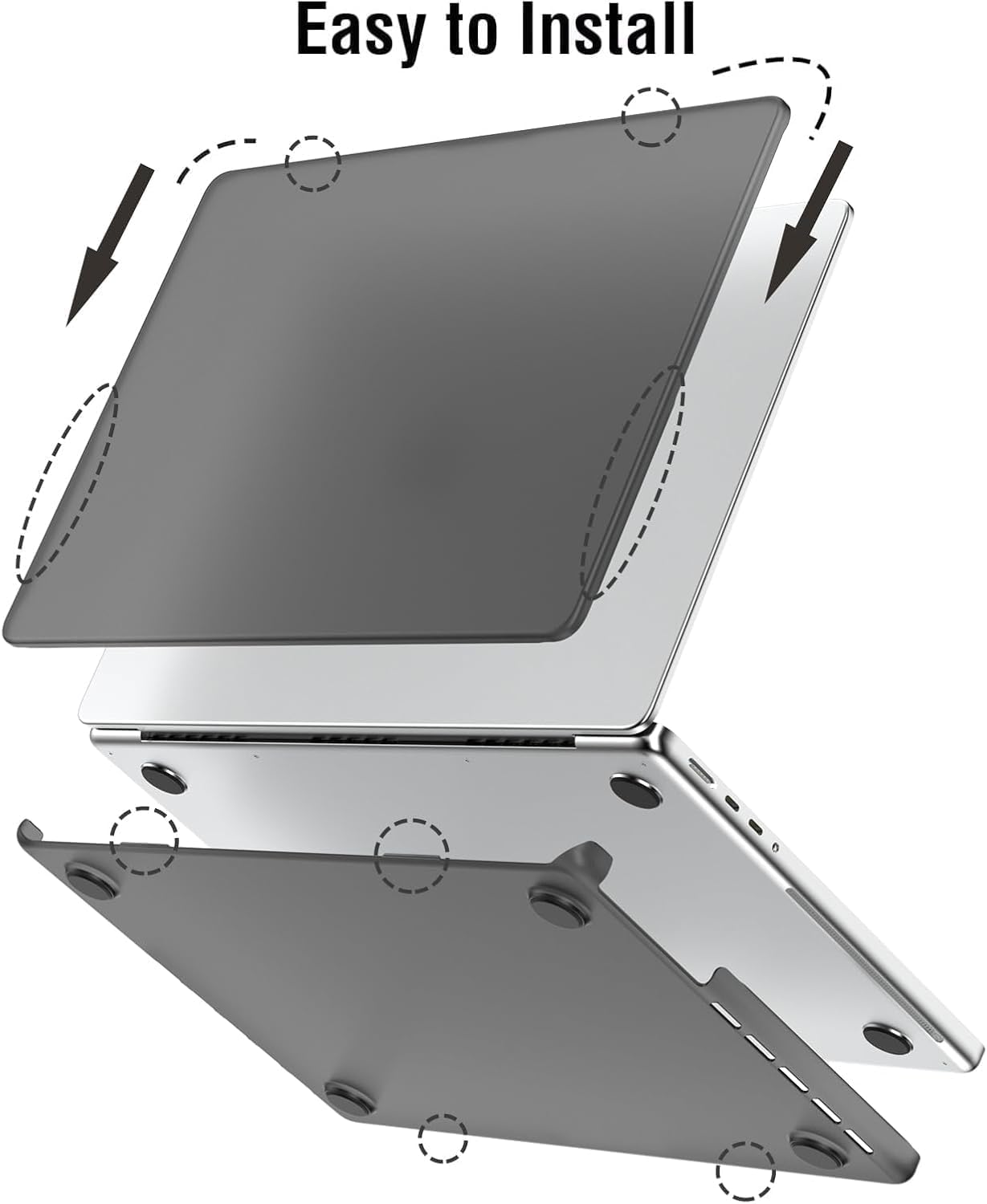 Detalle de BlueSwan Matte Anti-Fingerprint Case for MacBook Air 15-inch (M5/M4/M3/M2) A3448/A3241/A3114/A2941