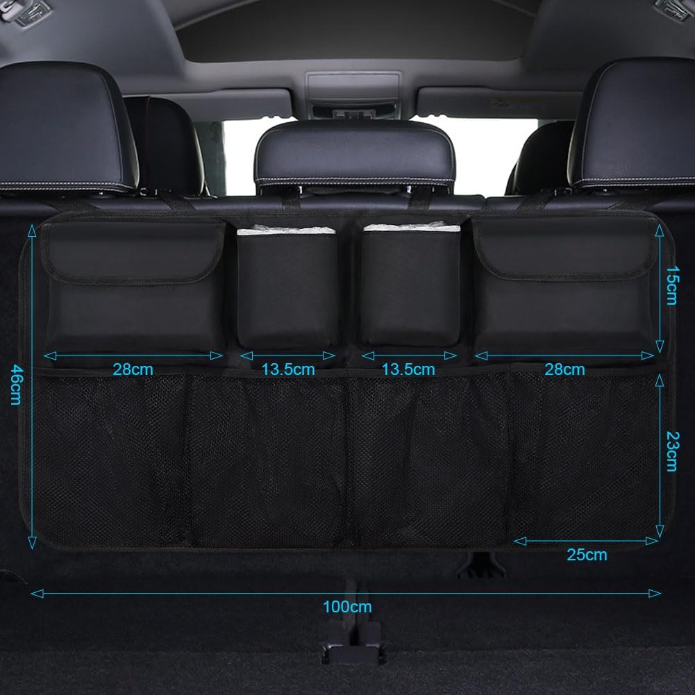 Thumbnail 2 de URAQT Kofferraum Organizer Auto (100 x 45 cm) – wasserdichte Aufbewahrungstasche für SUV, Schwarz