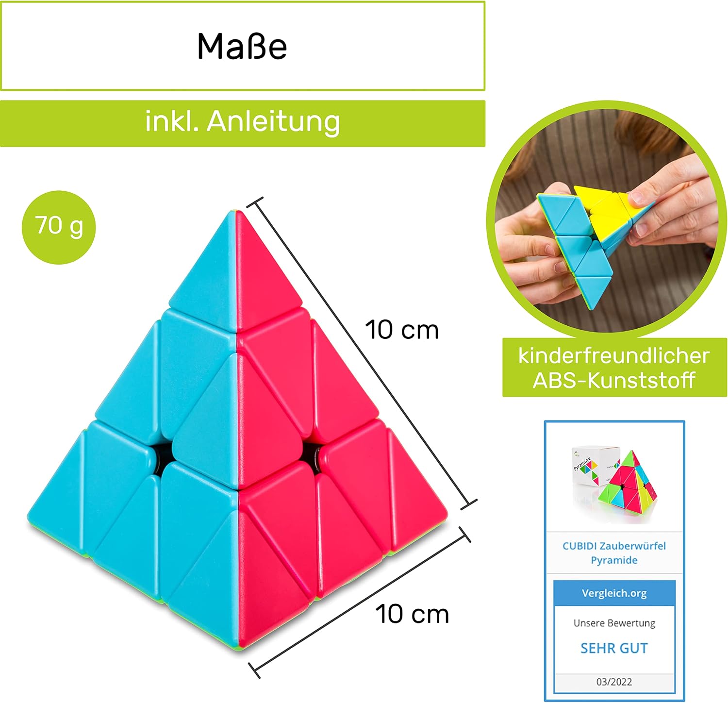 Detalle de CUBIDI Pyraminx Zauberwürfel