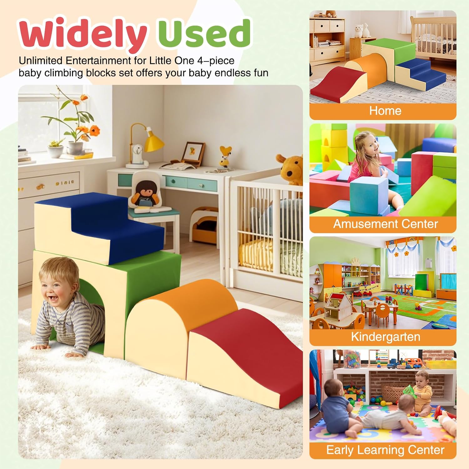 Detalle 1 de Schaumstoff Bausteine Kinder Klettern PU-Leder