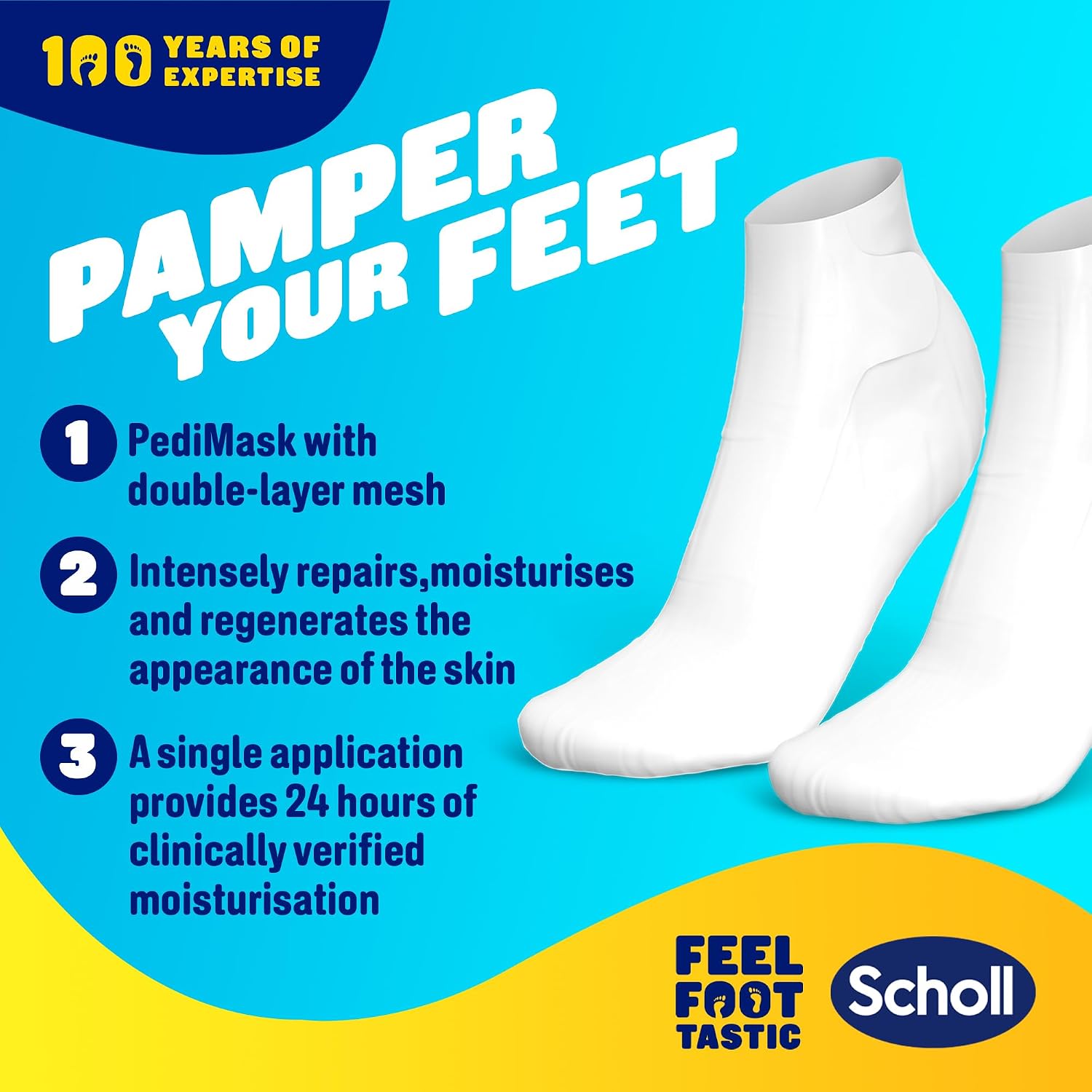 Detalle de Scholl ExpertCare PediMask Foot Mask Socks 4-Pairs