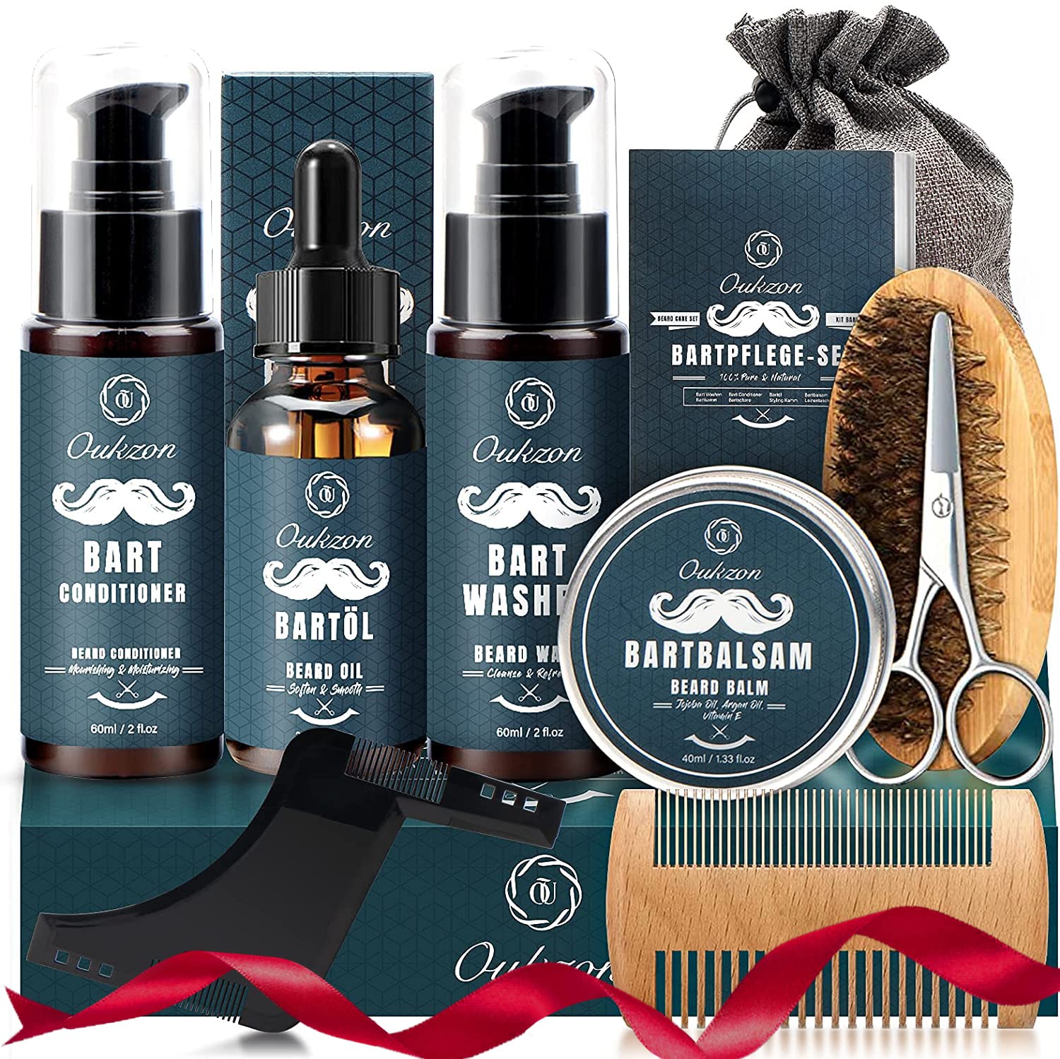 Detalle de Oukzon Bartpflege Set 10‑in‑1 60ML