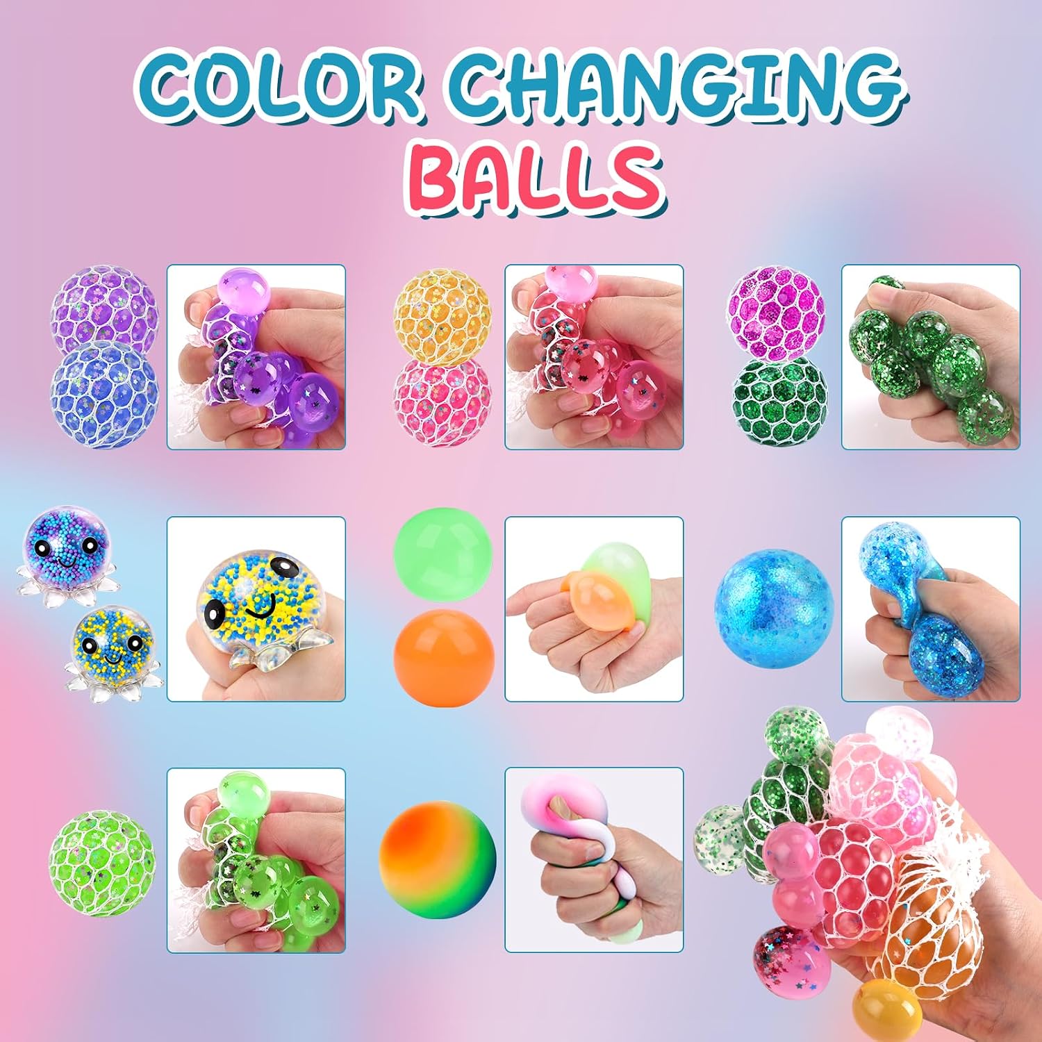 Detalle 2 de BESNEL 54P Stress Balls, 54-Piece Assorted Squeeze Toy Set