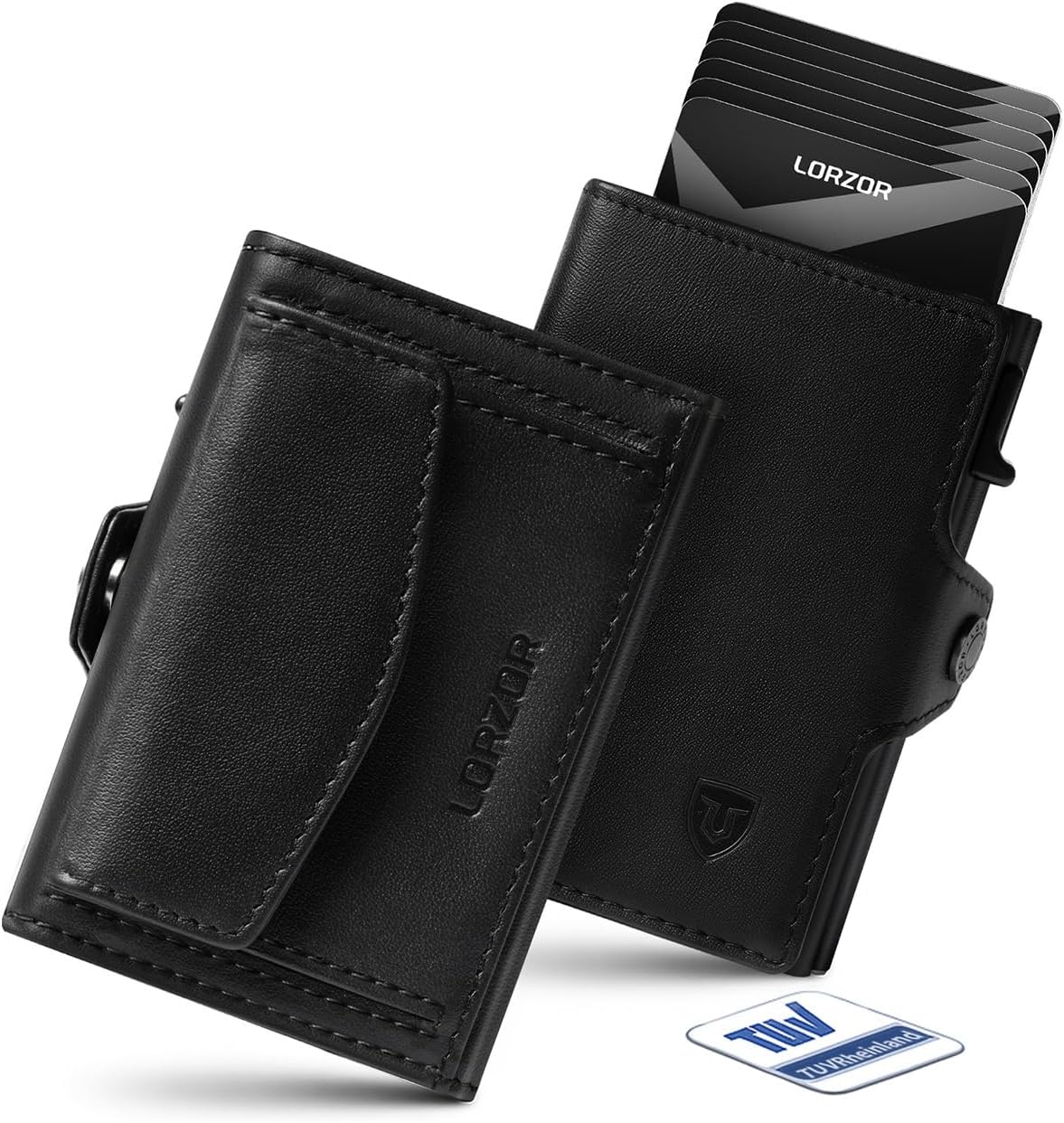 Detalle de LORZOR Porte Carte Homme Cuir 10 cartes