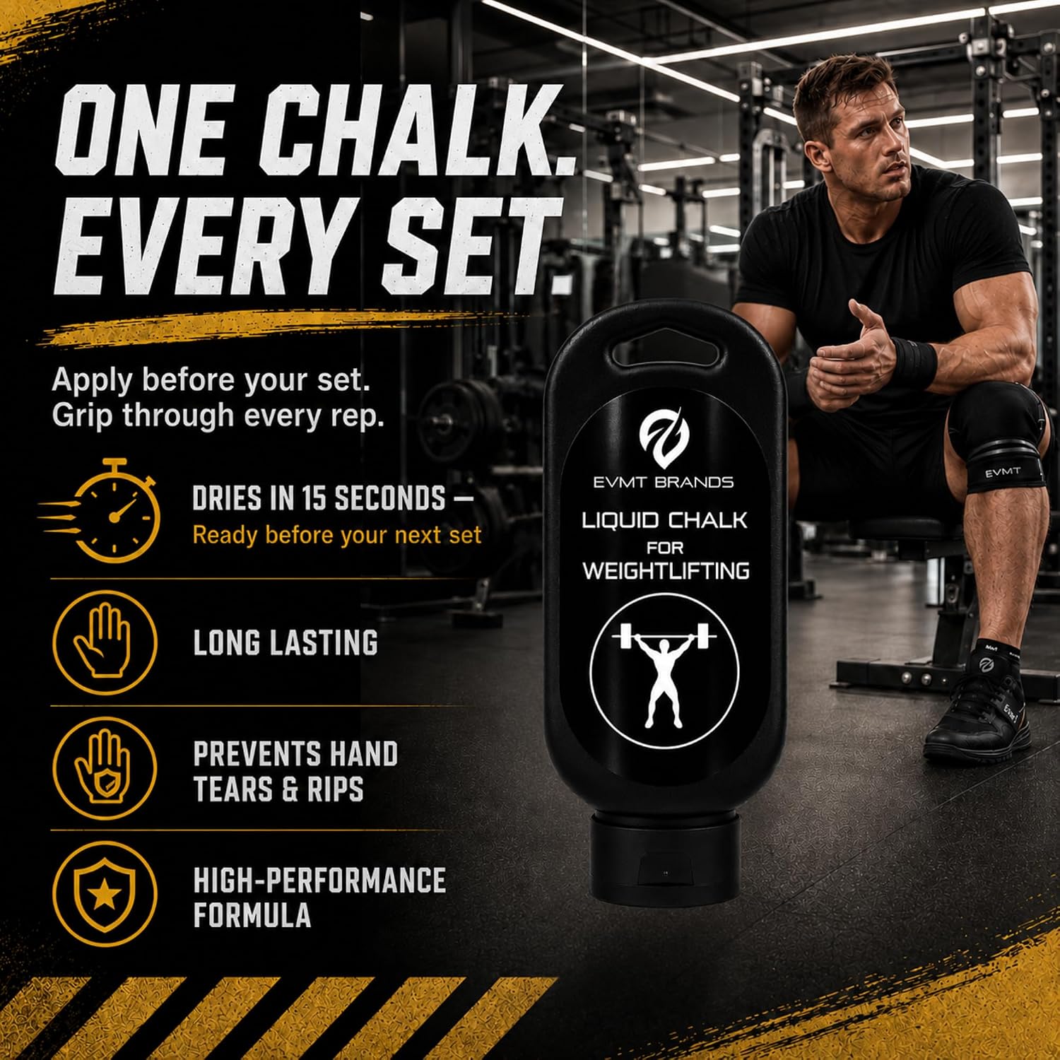 Thumbnail 5 de EVMT Brands Liquid Chalk: Mess-Free, Sweat-Resistant Grip Helper for Weightlifting, Gymnastics and More