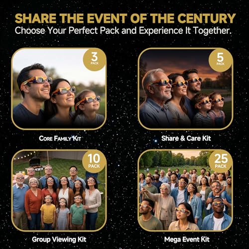 Thumbnail 6 de EclipseSpecs Solar Eclipse Glasses EN ISO 12312-2:2015 Certified, CE, Paper Cardboard Frame (10)