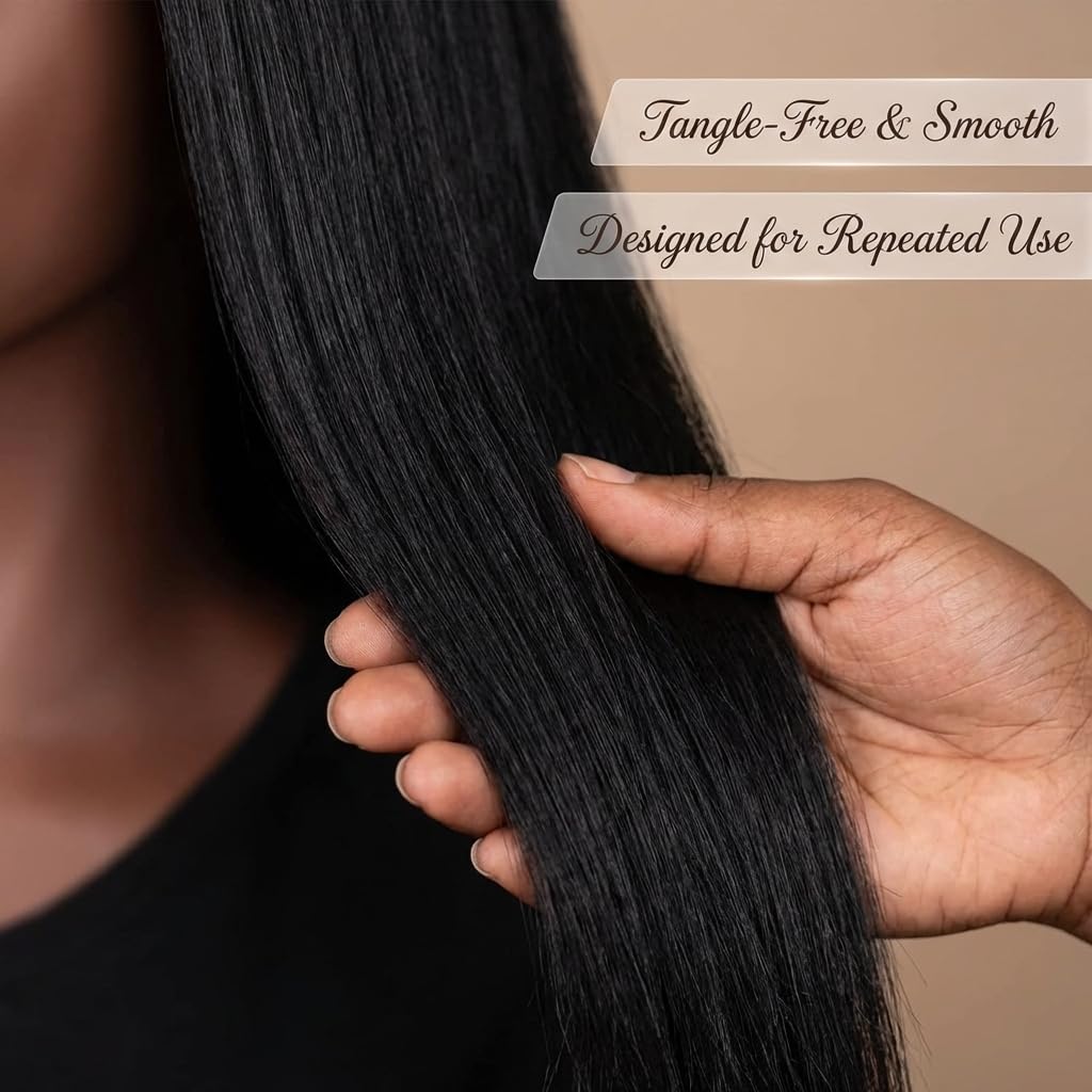 Detalle 2 de HAPOWELL 100% Real Hair Mannequin Head, 16-Inch Braiding Practice Doll