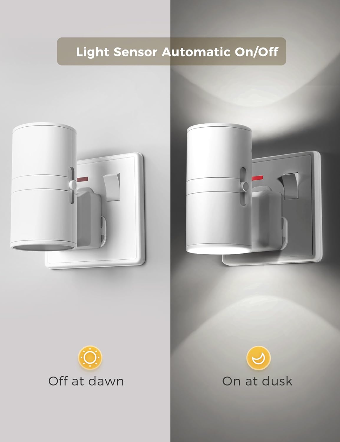 Thumbnail 2 de LOHAS-LED Night Light Plug in Wall (2 Pack) – Dimmable, Dusk to Dawn Sensor, 6000K Cool White