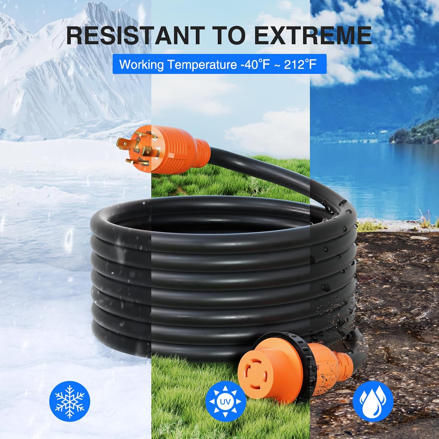 Thumbnail 6 de Nilight 30A 25FT Generator Extension Cord 7500W