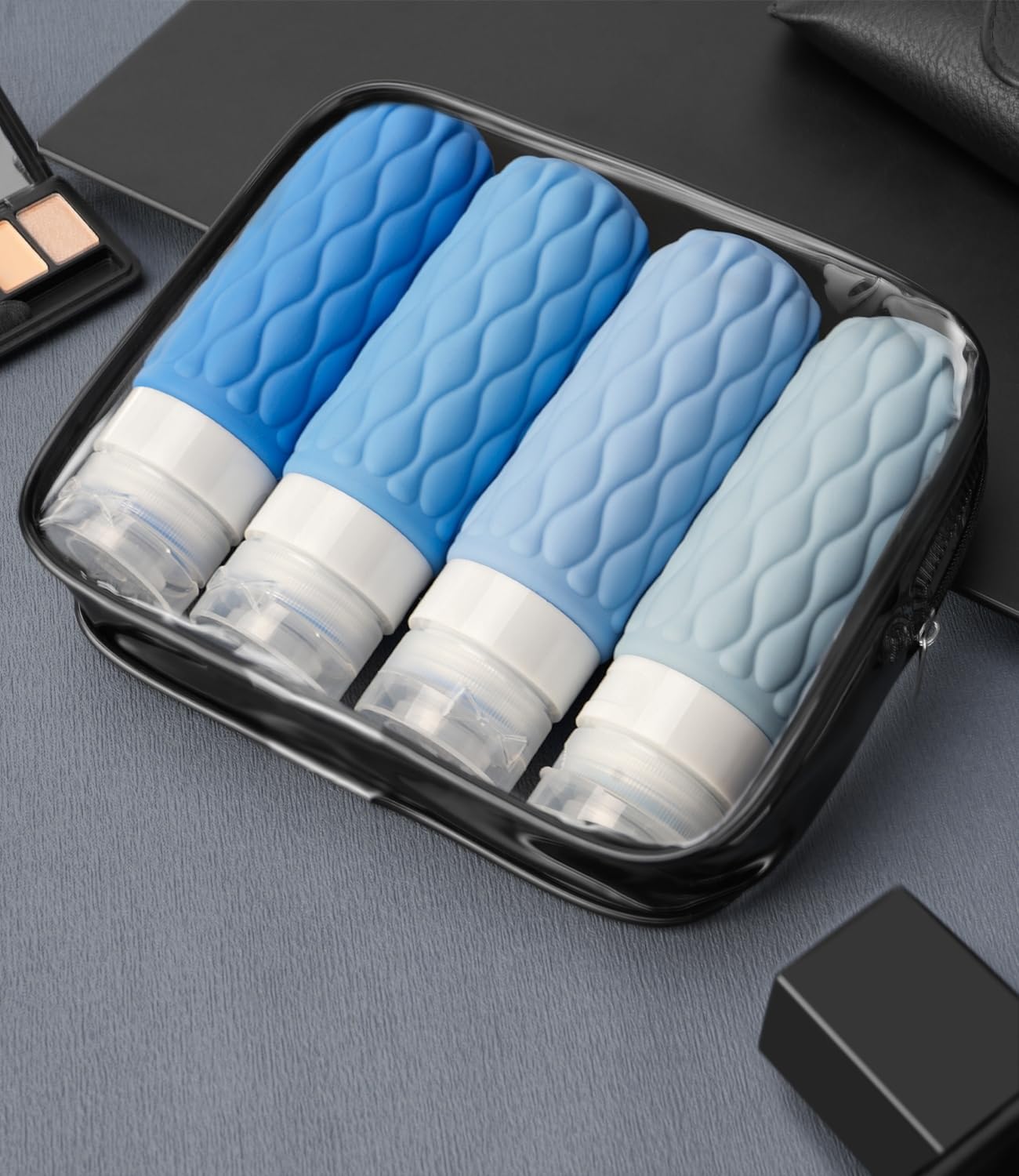 Thumbnail 6 de Lericttor 100ml Silicone Travel Bottles with Labels and Clear Bag – Leakproof Refillable Set for Toiletries